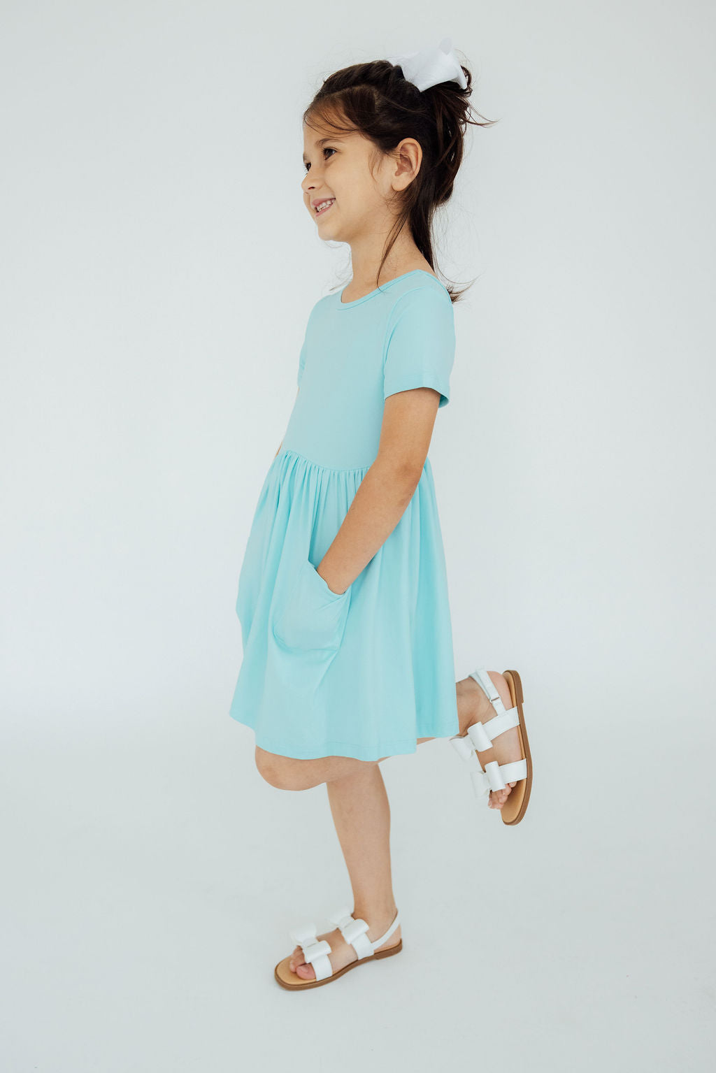 Aqua S/S Pocket Twirl Dress