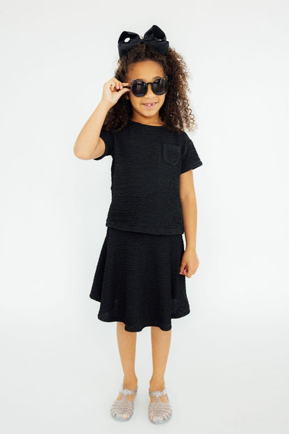 Black Scrunchy Twirl Skort