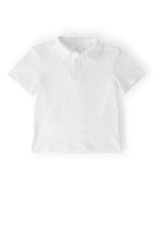 Boys White S/S Polo