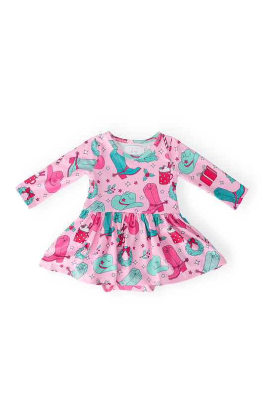 Christmas Cowgirl L/S Twirl Bodysuit