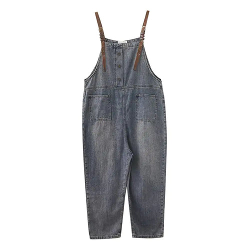Women's Washed Denim Ninth Overalls