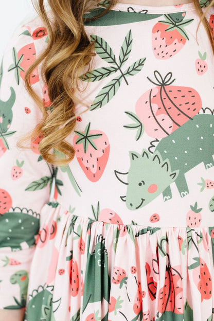 Hear Me Roar 3/4 Sleeve Pocket Twirl Dress
