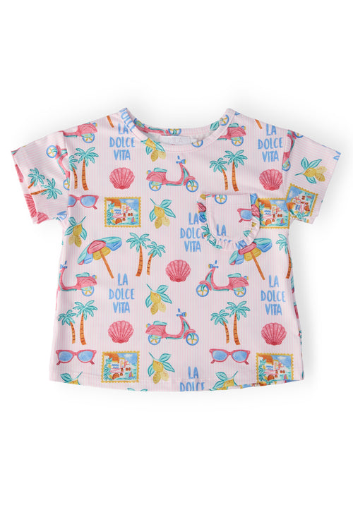 La Dolce Vita Ruffle Pocket Tee