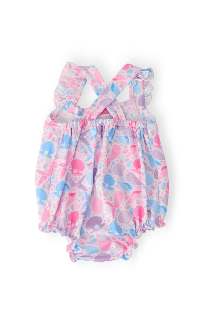 Mermaid Tails Ruffle Cross Back Romper