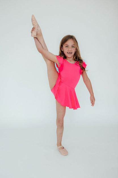 Neon Pink S/S Twirl Leotard