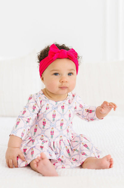 Pink Nutcracker 3/4 Sleeve Twirl Bodysuit