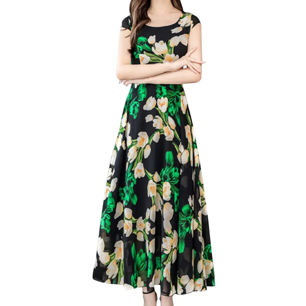 Summer New Women's Bohemian Printed Maxi Dress