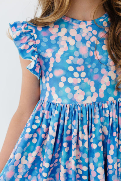 Shimmer & Shine Flutter Sleeve Twirl Dress