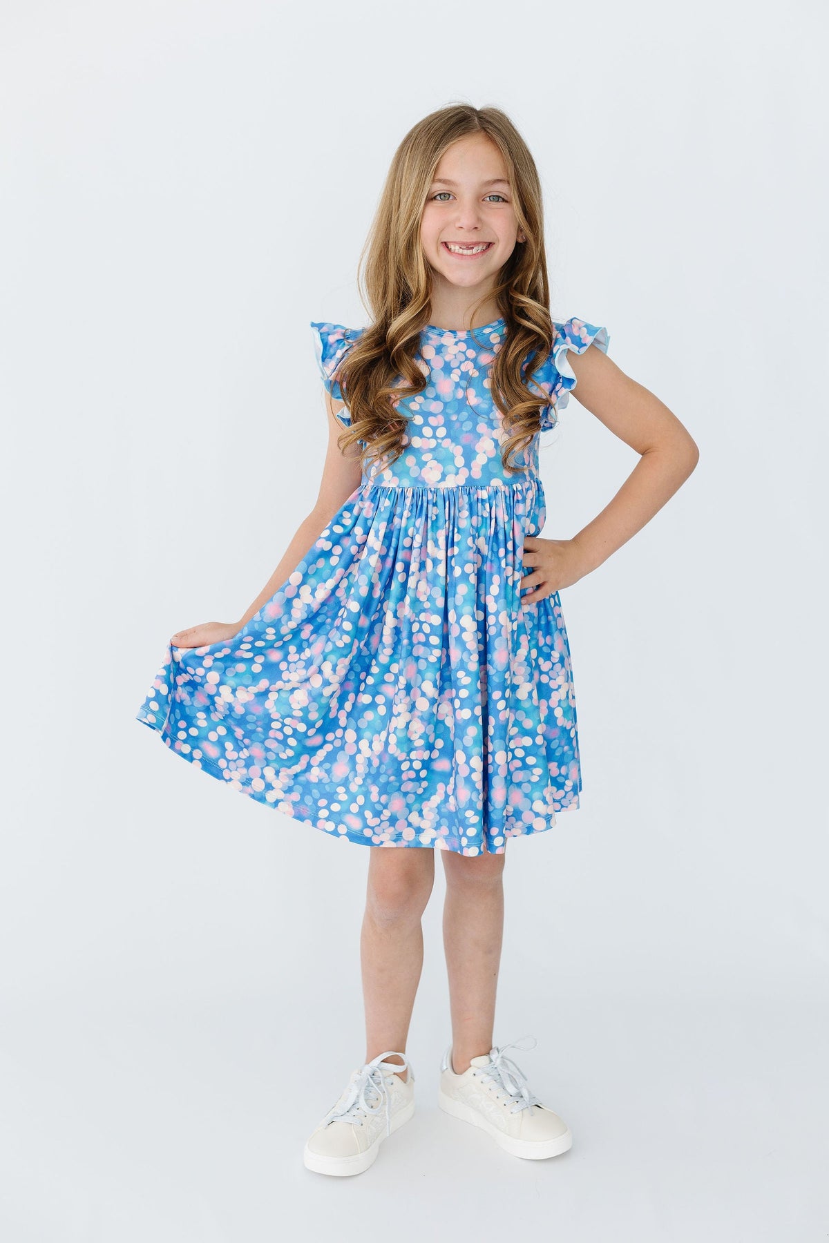Shimmer & Shine Flutter Sleeve Twirl Dress