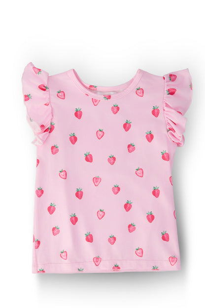 Sweet Strawberries S/S Ruffle Tee