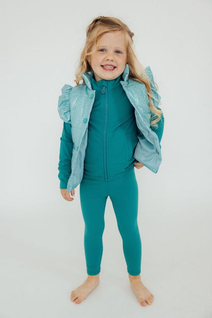 Turquoise Dot Puffer Vest