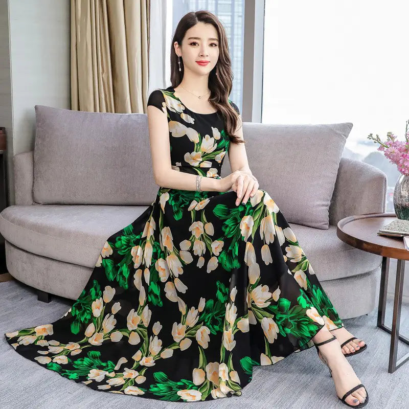 Summer New Women's Bohemian Printed Maxi Dress