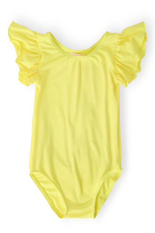 Yellow S/S Flutter Sleeve Leotard