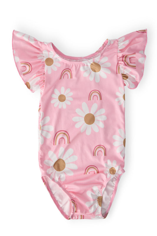 You are My Sunshine S/S Flutter Sleeve Leotard