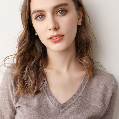 V-Neck Short Sleeve Knit Top for Women (Spring/Summer)