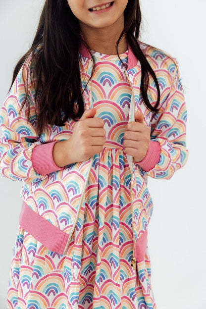 Watercolor Rainbows S/S Pocket Twirl Dress