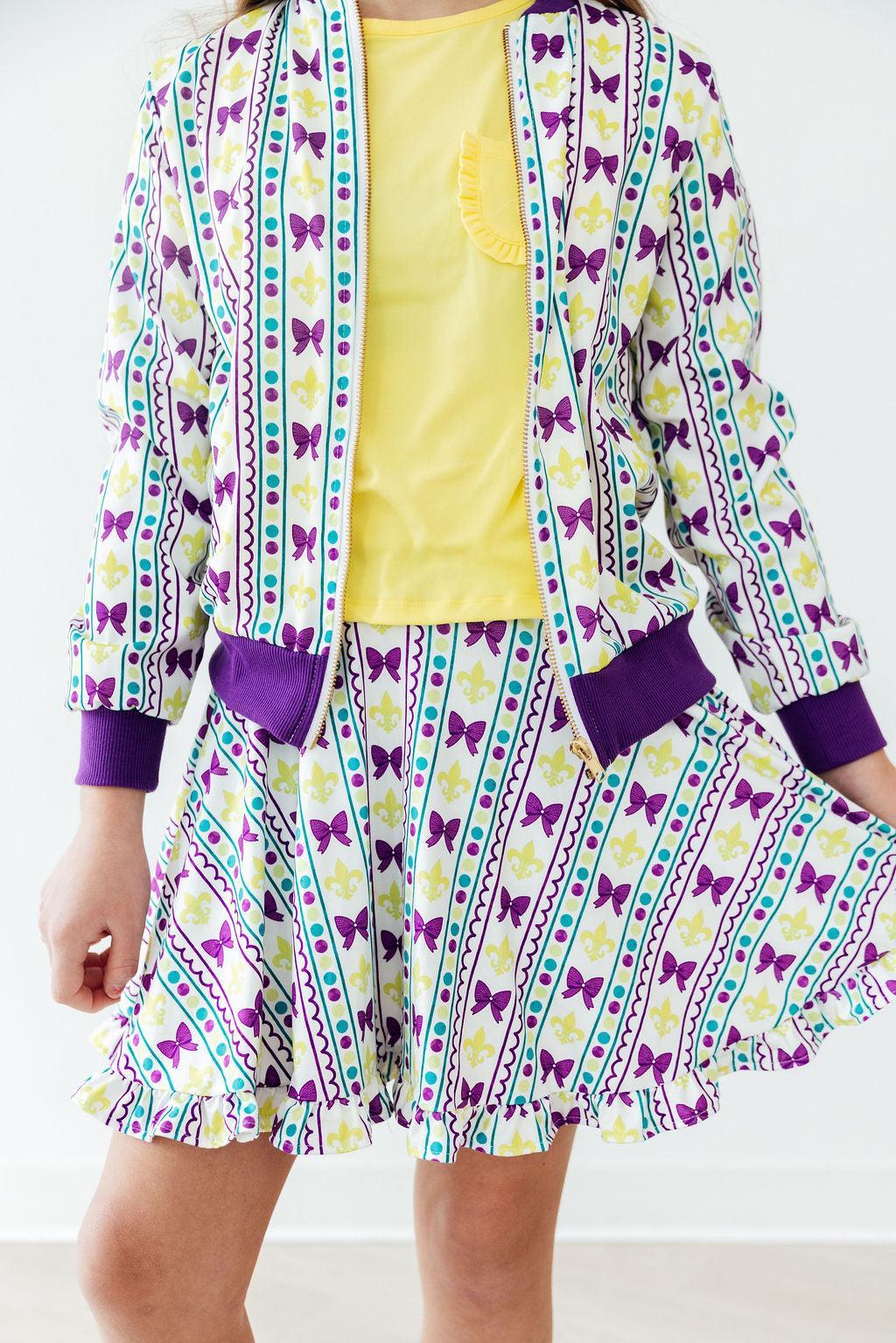 Mardi Gras Ruffle Twirl Skort